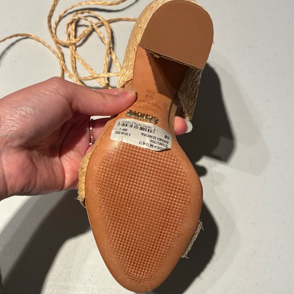 NEW Schutz Sandalia Alto Heeled Lace Up Sandal in Natural Size 5 - Picture 7 of 10